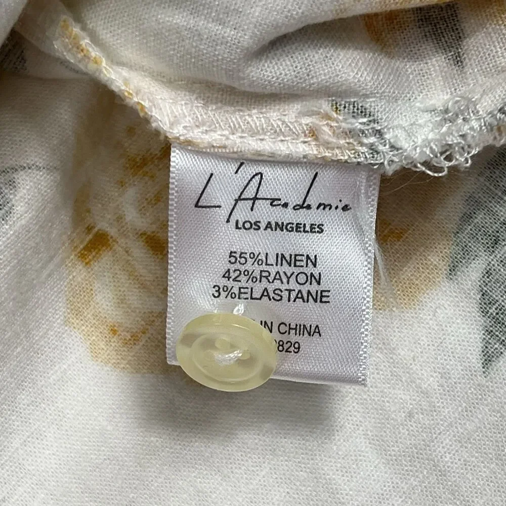 L’Academie Revolve Kendra Yellow Rose Floral Belted Mini Shirt Dress Small - Picture 10 of 11